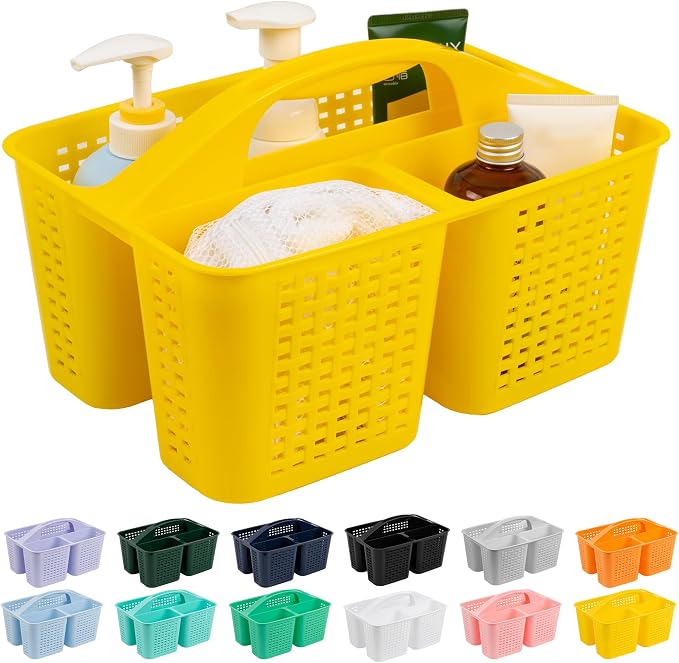 Tiawudi Portable Shower Caddy, Caddy Organizer with Handle, Plastic Shower Basket Hold Soap, Shampoo, Hair Supplies and Beauty Products, Cleaning Supplies Organizer for Home, Dorm, Shelf and Cabinet by Tiawudi