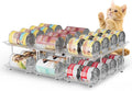Can Organizer for Pantry, Modular 2 Tier Adjustable Cat Can Organizer | Customizable storage, adjustable dividers, automatic rolling, fits 3 oz cat food to large soup cans, for pantry and fridge by HomeLivingKitchenOrganiza