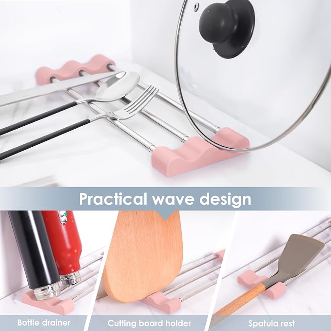 Tomorotec Adjustable Over-The-Sink Kitchen Rack, BPA-Free, Pink | Holds 16.5 Lbs; For Dishcloths, Sponges, and Brushes - Heat-Resistant Stainless Steel with Slim, Expandable Design - Image 3