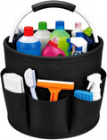 UFORU Cleaning Caddy with Handle, 17L Foldable Organizer with 6 Pockets | 600D Oxford Fabric, Durable, Waterproof, Large Capacity, Space-Saving Foldable, Multi Cleaning Bucket Bag for Home, Garden by UFORU