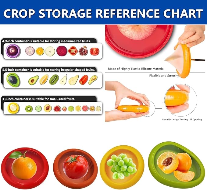 Avocado Preserver, Half Cut Fruit Container - Reusable Kitchen Tool for Refrigerator Onion Storage - Cheese, Lemon, Vegetables, Tomatoes, Fruit Gripper - Image 5
