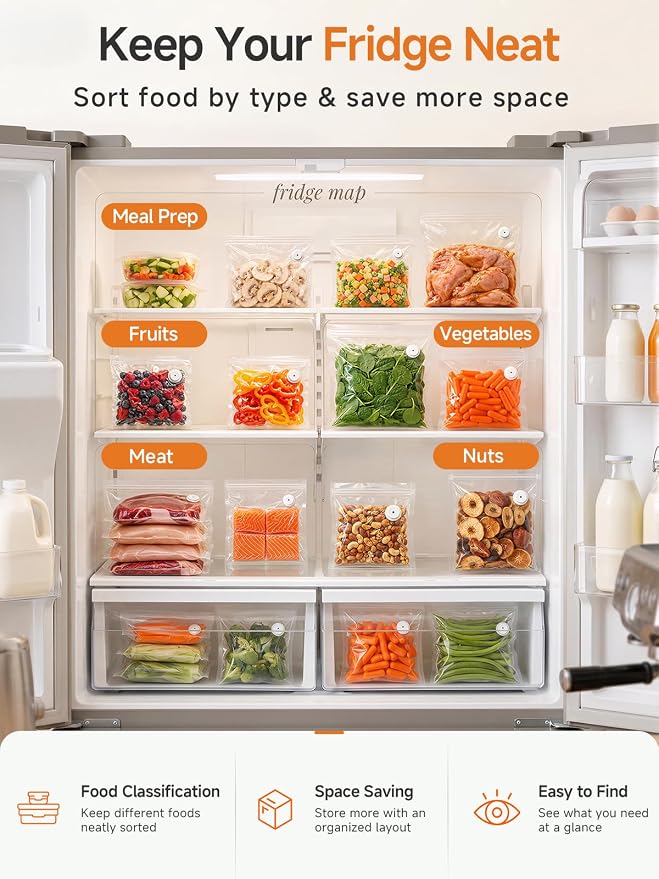 FEPPO Reusable Vacuum Sealer Bags for Food, 20 PCS (10 Medium 8.3"×8.7" + 10 Large 10.2"×11") BPA-Free Food Storage Bags with Air Valve, Leak-Proof & Odor-Resistant for Freshness Preservation - Image 6