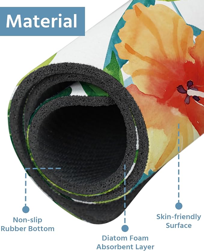 Patterned Sink Faucet Mat Kitchen Splash Guard Super Absorbent Drying Mat, Non-Slip Drain Pad for Kitchen Counter or Bathroom-24x5.5in - Image 4