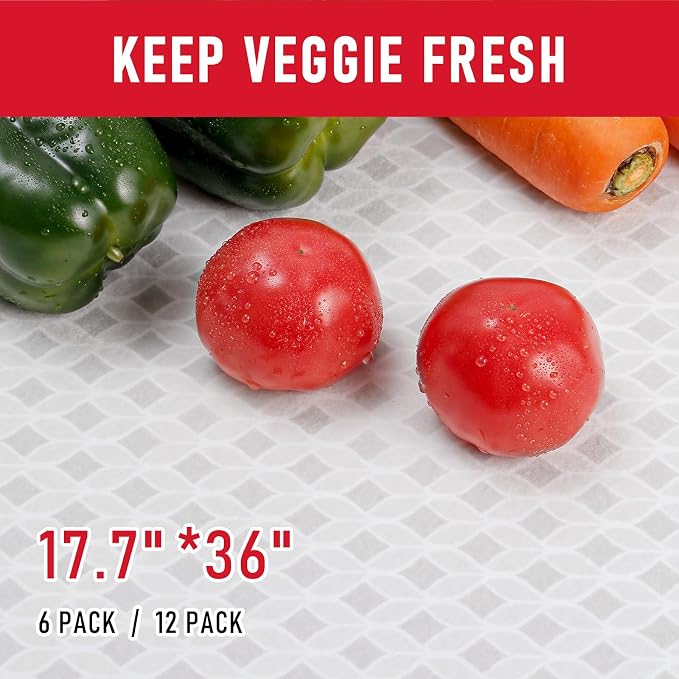 Cooyes 12 Pack Large Refrigerator Liners 17.7" x 36", Absorbent Strong Grip Fridge Liners Washable, Fridge Shelf Liner for Kitchen Cabinets, Non-Adhesive Refrigerator Bin Liners and Mats - Image 3
