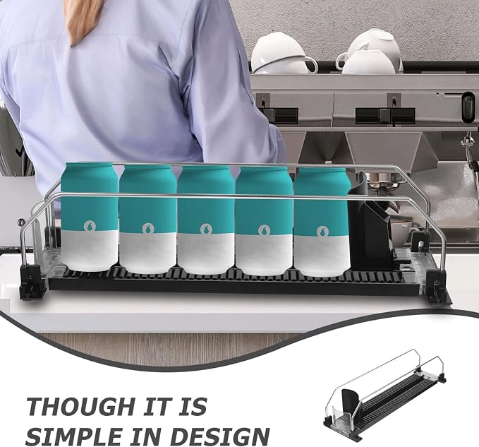 VILLCASE Beverage Thruster Automatic Drink Pusher for Refrigerator Shelf 12.4 x 3.54 x 3.34 Inches – Space-Saving Front-Loading Can Organizer for 12oz & 16oz Soda Cans – for Kitchen Pantry, Home Fridg - Image 3