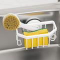TAILI White Sponge Holder for Kitchen Sink with Strong Suction Cup | Dish Sponge Caddy Inside Sink Removable, Rustproof Aluminum for Sponges, Brushes, Stoppers and Scrapers by TAILI