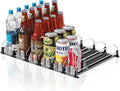 Drink Organizer for Fridge,12oz 16oz 20oz - Soda Can Dispenser for Refrigerator,Width Adjustable,Automatic Pusher Glide (Black, 15" D 6ROW, Holds 30 Cans) by LOVEFORBETTERLIFE