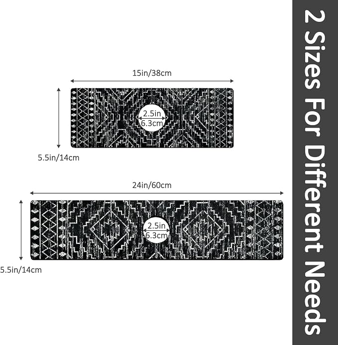 2PCS 24" X 5.5" Kitchen Sink Splash Guard Faucet Mat Aztec Super Absorbent Fast Drying Faucet Guard & Draining Mat Sink Splash Guard Behind Faucet for Kitchen, Bathroom - Image 2
