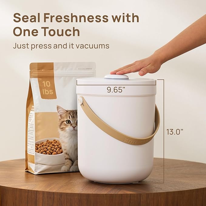 smartoo Vacuum Cat Dog Food Storage Container 10 lb, Dry Pet Food Storage | 10.6 Qt Airtight Cat Food Storage Container with One-Button Easy Use, Magnetic Scoop Incl., BPA-Free, Durable, Rechargeable - Image 8
