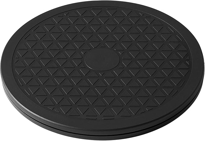 12 Inch Lazy Susan Turntable Organizer, Eichzer Premium Heavy Duty Black Rotating Swivel Stand with Steel Ball Bearings for Model/Rotating Plants/Crafts Stand/TV/Monitor/Laptop (360˚ Rotation) by HNMZDS