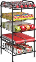 Water Bottle Organizer 5 Tier FreeStanding Water Bottle Storage Shelf Adjustable Water Bottle Holder Stand Metal Beverage Can Rack for Pantry Kitchen Party Black by BTY
