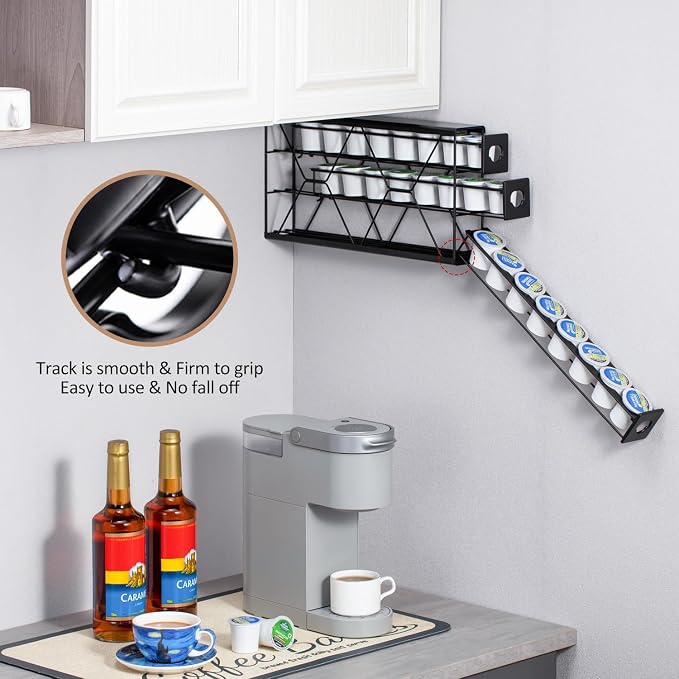 FlagShip K Cup Holder Drawer 3 Tier Coffee Pod Holder for K Pod Save Space Countertop Kitchen (24 Pods Capacity) - Image 6