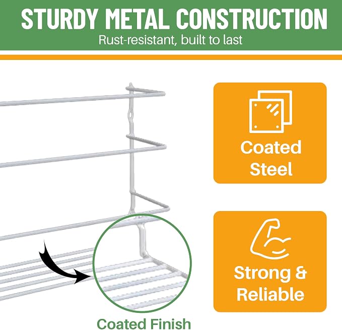 Evelots Kitchen Wrap & Food Bag Organizer Wall/Cabinet Mount, 2-Pack, White | Keep kitchen wraps and food bags organized with 2 baskets that mount on a wall or cabinet door to save valuable counter space - Image 4