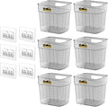 6 Pack Adhesive Cabinet Door Organizer, Compact Kitchen Under Sink Caddy, Clear Pantry Storage Basket, Under Cabinet Organizer Seasoning Spice Rack, Plastic Bathroom Wall Mounted Bins by Veefos