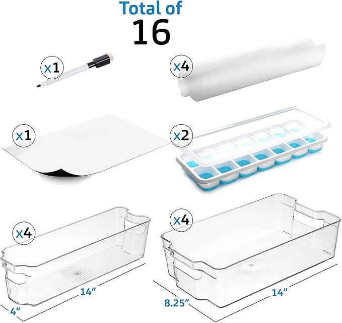 Fridge Organizer - 10 Pieces refrigerator organizer bins - Pantry Organization and Storage for Fridge & Refrigerator- BPA Free Freezer Organizer Bins - Image 6