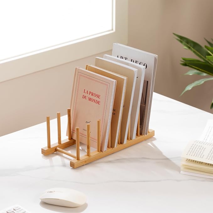 HBlife 2-Pack Bamboo Wooden Dish Rack Plate Holder Kitchen Organizer 7-Slot | Space-Saving Vertical Organizer, For Plates, Cups, Pots, Lids, Bowls & Cutting Boards, Kitchen Cabinet & Counter Storage - Image 7