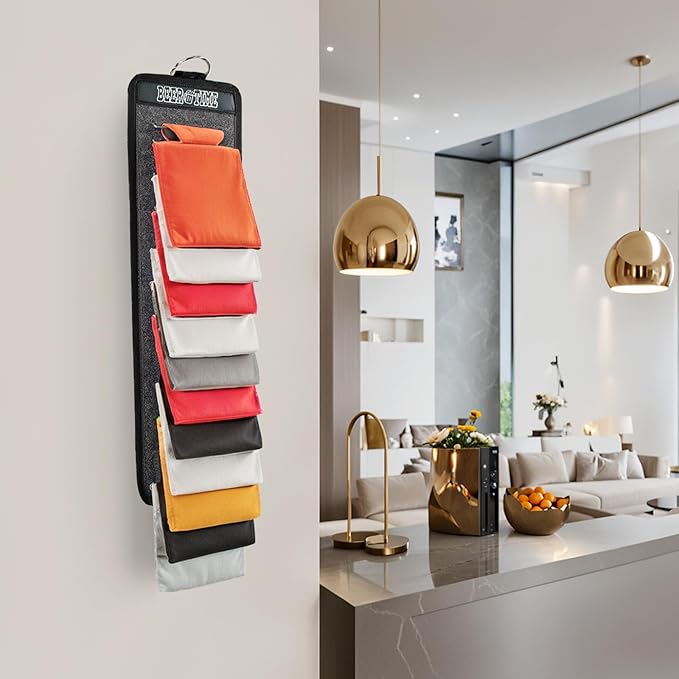 Can Cooler Holder Wall Mount With Flip-Through Design Hold 22 Sleeve | Flip-through store up to 22 can coolers like a hanging calendar, making it easy to browse, organize, and grab your favorite - Image 2