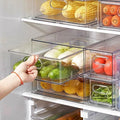 LALASTAR Fridge Drawers, 3-Pack Clear Stackable Pull Out Refrigerator Organizer Bins, Food Storage Containers for Kitchen, Freezer, Vanity & Fridge Organization and Storage (2 Small+1 Medium) by LALASTAR