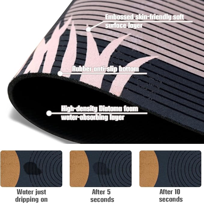 Sink Faucet Absorbing Mat, 2 Pack Drying Mat Around Faucet Sink Splash Guard Behind Faucet Sinkmat For Kitchen Bathroom Island Rv 15 * 5.5 Inch (38 * 14 cm) - Image 5