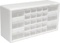Akro-Mils 26-Drawer Plastic Storage Cabinet, 20" W x 6" D x 10" H, White | Plastic Cabinet w/ Drawers for Garage Organization, Beads, Building Bricks Storage, Teacher Toolbox, Makeup Organizer, 10126 by Akro-Mils