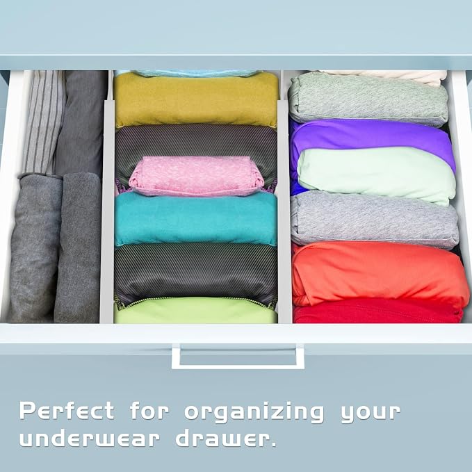 4 Pack Bamboo Drawer Dividers 2.6" High, Adjustable from 12 Inch to 17 Inch | Expandable Kitchen Drawer Organizer Separators for Clothes, Kitchen, Bedroom, Dresser, Office (White) - Image 6