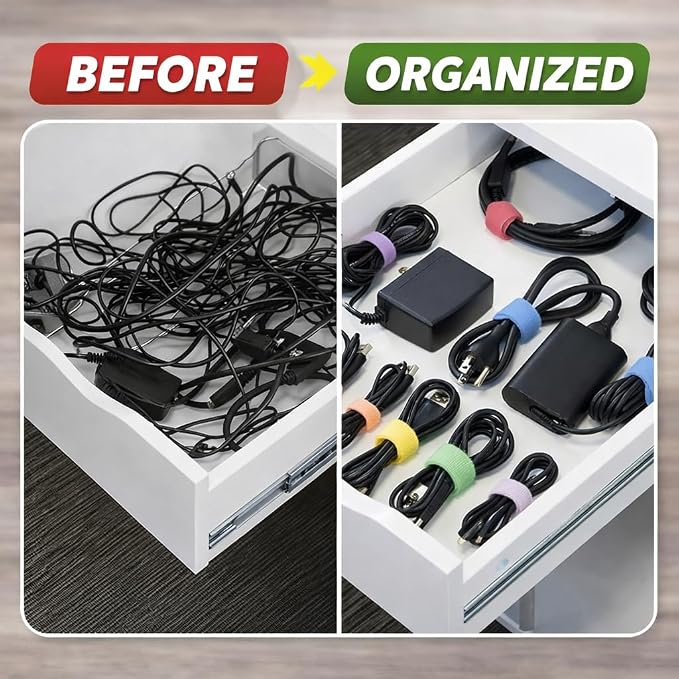 66 PCS Cord Organizer for Appliances Kit - Includes 6-Pack Appliance Cord Wrap & 60-Pack Multicolor Reusable Cable Ties - Universal Cord Organizer for Appliances, Home, Office & Kitchen - Image 6