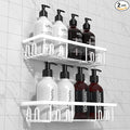Getsrichfc Shower Caddy Adhesive, Rustproof Shower Shelves for Inside Shower, Large Capacity Bathroom Organizers and Storage, Shower Storage with Removable Hooks, No Drill Bathroom Accessories White by QualityHomeLife