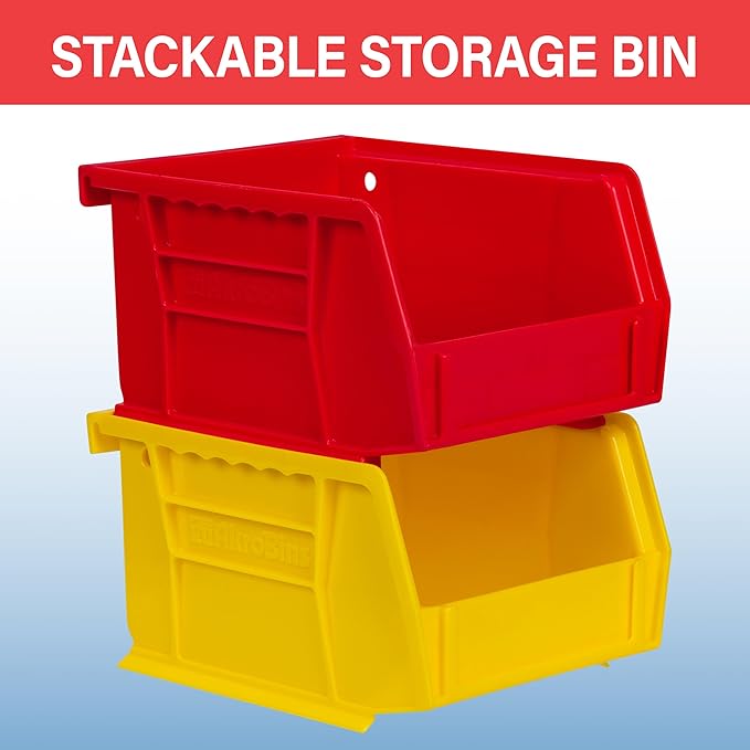 Akro-Mils 30210 AkroBins Plastic Storage Bins, 5"x4"x3", Yellow, 24-Pack | Space-Saving Stackable Bins for Garage, Pantry, Craft Organization - Image 4