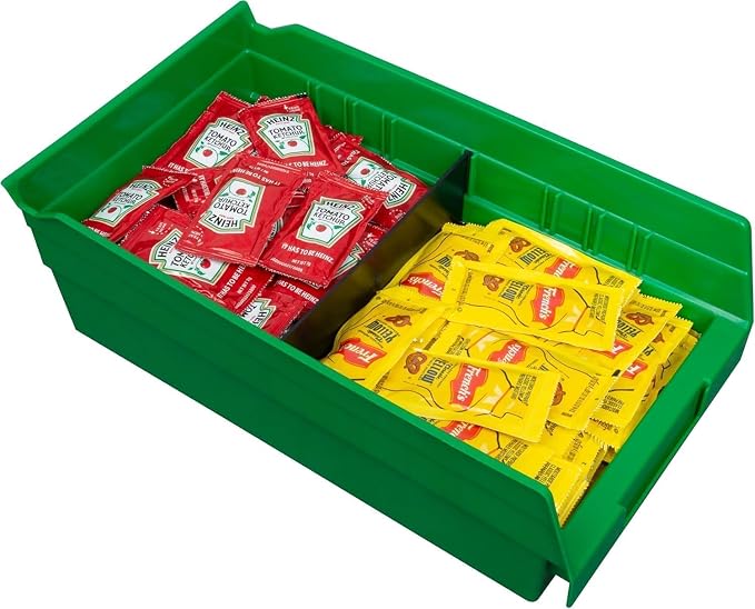 Akro-Mils 30130 Heavy Duty Plastic Shelf Bins, 12"x 6.5"x 4", Green, 12-Pk | Heavy Duty Nesting Storage Bins for Garage, Closet, Refrigerator, Kitchen, Cabinet, Drawer Organization, Pantry Organization - Image 6