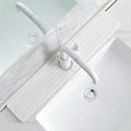 Diatomite Faucet Mat for Kitchen Sink, Quick-Dry Stone-Like Sink Mat, Flat Lay Absorbent Countertop Drying Mat for Faucet Area, Hard Diatomite Mat, White, 23.6 x 4 in by SUXLINA