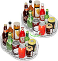Lazy Susan Organizer for Refrigerator, 13" x 8.5" Clear Rectangular Fridge Organizer Turntable for Condiments, Spice Racks Organizer for Cabinet, Pantry & Kitchen Countertop(2 Piece) by Unknown