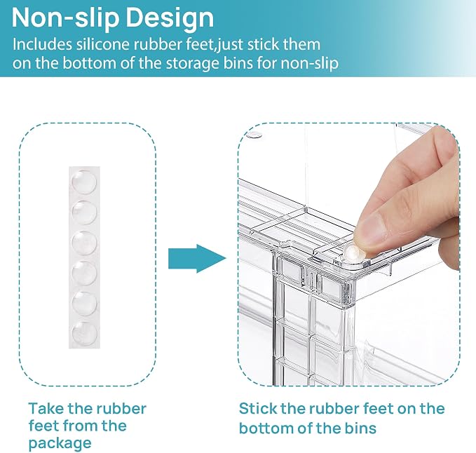 Vtopmart Clear Stackable Storage Drawers, 6 Pack Wide Tall Set | Wide and Tall Pull-Out PET Drawers with Stackable Design for Maximizing Space in Cabinets, Closets, Pantry - Image 6