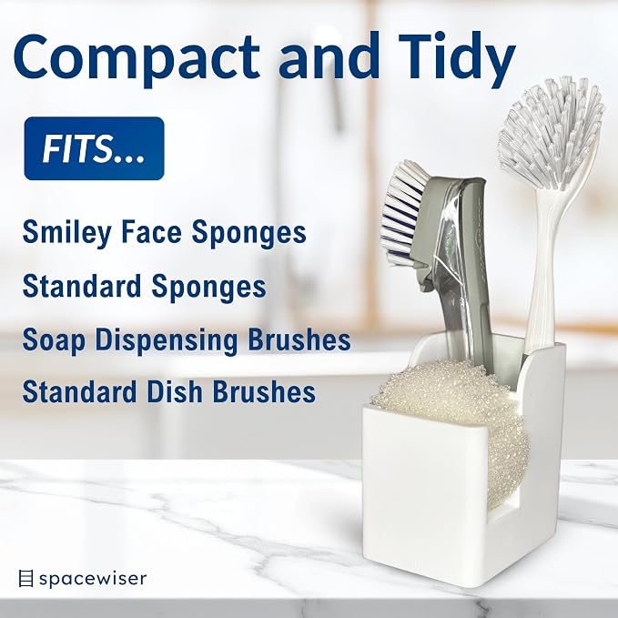 Silicone Sink Caddy – Sponge Dish Brush Holder for Kitchen Sink | Kitchen Sink Organizer, Sink Brush Holder, Sink Sponge Holder for Scrub Daddy, Scrub Mommy, Sponge & Kitchen Brush Holder - Image 2