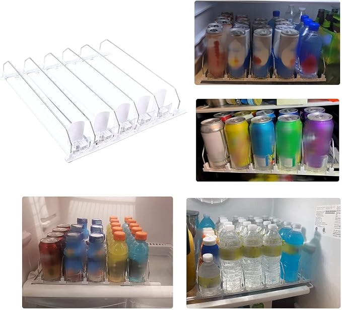 Drink Organizer for Fridge,Adjustable Push Rod Slide Rail Beverage Can Dispenser,Self Pushing Soda Dispenser for Refrigerator, Automatic Drink Dispensers for Beer Drinks 38cm - Image 3