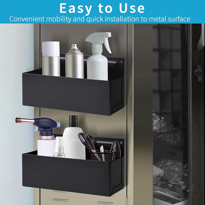 Magnetic Aerosol Spray Can Holder, Magnet Toolbox Bottle Holder, Tool Box Storage Rack for Garage and Home, Craft Workspace, Mechanic Paint Bottle Can Organizer, Black, 3"x8.3" - Image 4