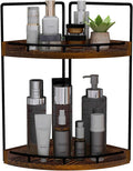 Dorhors Corner Bathroom Counter Organizer,Vanity Countertop Storage Shelf | 2-Tier Dark Red Rack Holder for Skincare,Perfume,Makeup,Lotion,Wood Sink Tray Stand for Kitchen,Restroom,Dresser by Dorhors