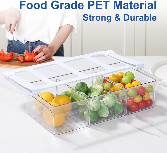 Pull-Out Fridge Drawer Organizer - Under Shelf Storage Bins for Cheese Slices, Deli Meat & Small Items - Space Saving Refrigerator Organizer (2" Height x 8.66" Width) - Image 7