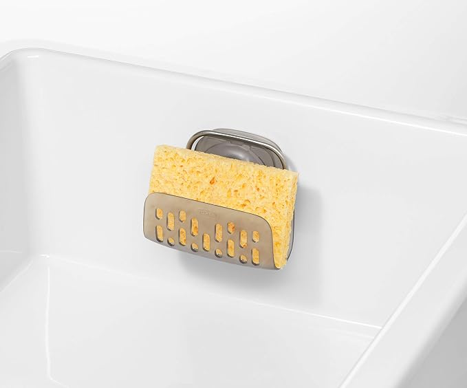 OXO Good Grips Stronghold Suction Sponge Holder | Sink Caddy, Suctions To Inside of Sink, Holds Sponges and Brushes, Ideal for Keeping Counters Neat - Image 9