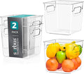 Sorbus Small Clear Plastic Storage Bins for Shelves, Clothes, with Handle - Clear Storage Bins, Drawer, Shelf, Closet, Pantry, Fridge, Freezer Organizer Bins, Closet Organizers and Storage (2 pack) by Sorbus