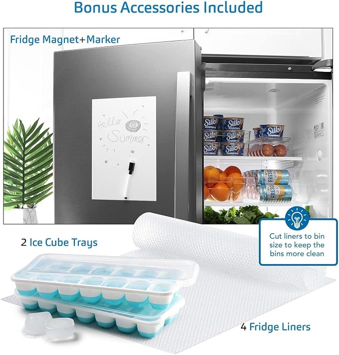Fridge Organizer - 14 Piece Refrigerator Organizer Bins - Stackable Freezer Organizer - Clear Refrigerator Organizer - Acrylic Fridge Bins, (VDS-SB-BIN-14SET) - Image 7