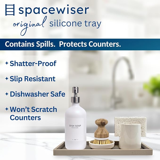 Silicone Countertop & Vanity Tray – 11.7” Bathroom Counter Tray | Bathroom Tray, Bathroom Tray Countertop, Tray for Bathroom Counter, Silicone Kitchen Tray for Counter & Countertop Organizer - Image 2