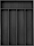 Besilord Bamboo Silverware Holder - Drawer Organizer with 5 Slots (Black) by Besilord