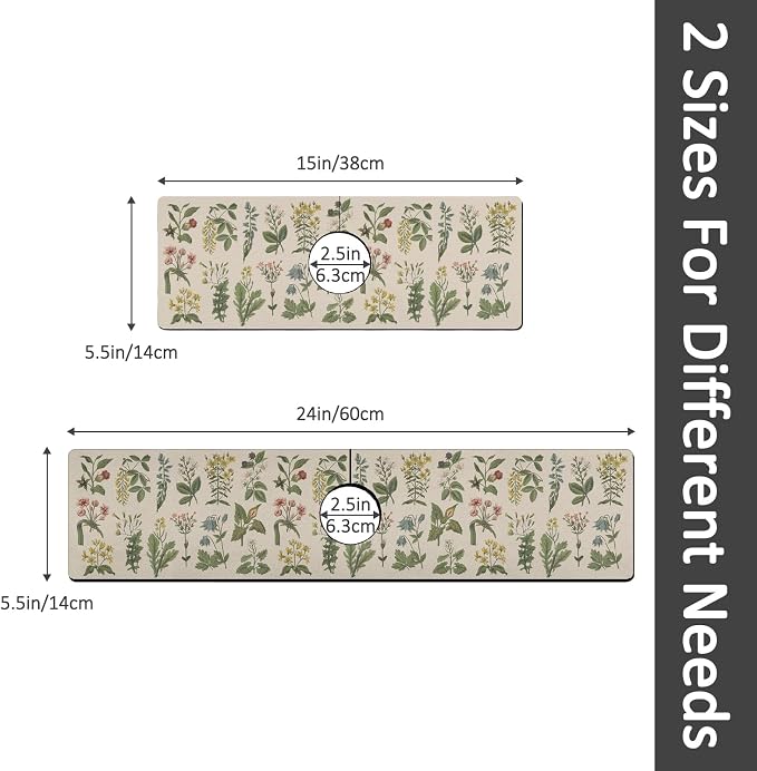 2PCS 24" X 5.5" Kitchen Sink Splash Guard Faucet Mat Floral Super Absorbent Fast Drying Faucet Guard & Draining Mat Sink Splash Guard Behind Faucet for Kitchen, Bathroom - Image 2