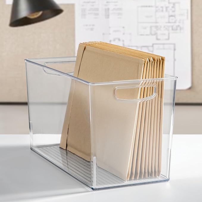 iDesign Pantry Bin with Handles, Clear | Kitchen Storage, For Cabinets, For Pantry, For Fridge - Image 8