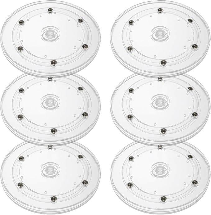 6 Pack 6 inch Small Lazy Susan, Lazy Susan Turntable Organizer, 360 Degree Round Rotating Tray for Spice Rack, Bathroom Vanity, Kitchen Cabinet and Countertop Storage by LDXDRU