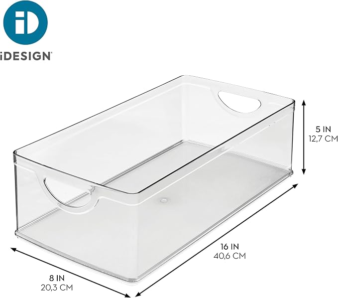 iDesign Stackable Clear Plastic Extra Long Storage Bin, 4-Pack | Organizer for Kitchen Cabinet or Pantry - Image 4
