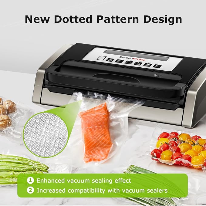 Bonsenkitchen 6 Rolls 8" x 16' Vacuum Sealer Bags for Food with a Color Box | Commercial Grade, Food Storage or Sous Vide, Puncture Resistant Heavy Duty Design, BPA Free Food Grade Safe Material, VB20 - Image 4