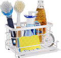 HapiRm Sink Caddy Sponge Holder - Kitchen Sink Organizer with Drain Tray, SUS304 Stainless Steel Rustproof Sponge Caddy Storage for Kitchen Countertop- White by HapiRm