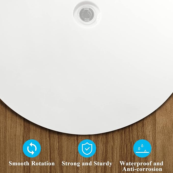 Jersvims 6 Inch Acrylic Turntable Platter, White, 2Pcs | Round Rotating Plate, For Kitchen Pantry Cabinet Desk Rack, Spice Cake Cookie Decorating - Image 2