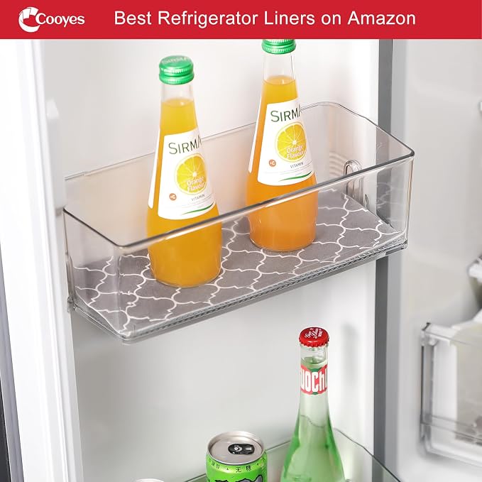Cooyes French Door Refrigerator Liners 24" x 240", Absorbent Strong Grip Fridge Mats Machine Washable, Non-Adhesive Refrigerator Shelf Liner for Fridge Bins & Kitchen Cabinets, Gray - Image 8